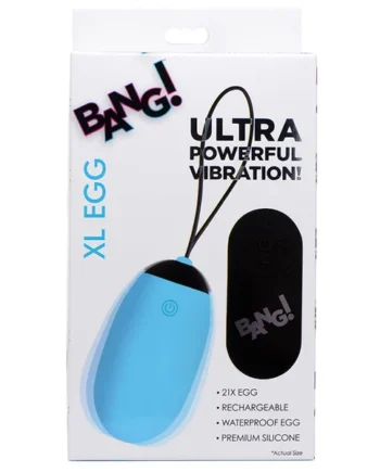 Bang! 21X XL Silicone Vibrating Egg - Blue