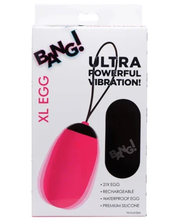 Bang! 21X XL Silicone Vibrating Egg - Pink