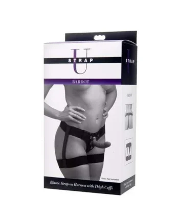 Bardot Elastic Strap on Harness With Thigh Cuffs