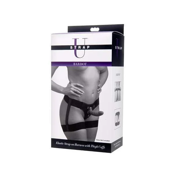 Bardot Elastic Strap on Harness With Thigh Cuffs