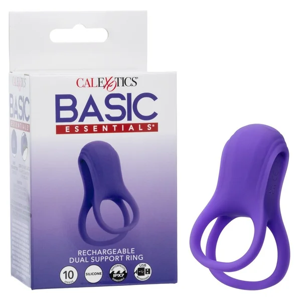Basic Essentials Dual Support Vibrating Cock Ring by Cal Exotics