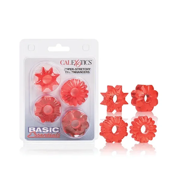Basic Essentials Rings – Red Set of 4