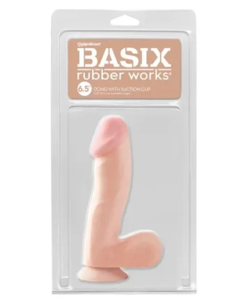 BASIX RUBBER WORKS 6.5IN FLESH DONG W/SUCTION CUP