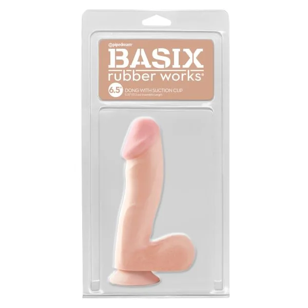 BASIX RUBBER WORKS 6.5IN FLESH DONG W/SUCTION CUP
