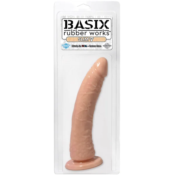 Basix Rubber Works 7" Slim Dong - Flesh