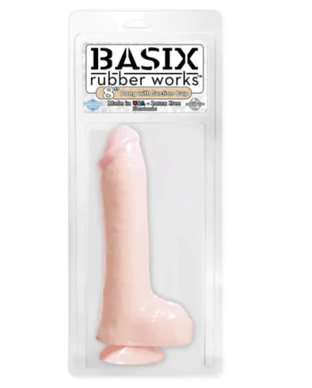 BASIX RUBBER WORKS 8IN DONG W/SUCTION CUP FLESH