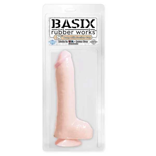 BASIX RUBBER WORKS 8IN DONG W/SUCTION CUP FLESH