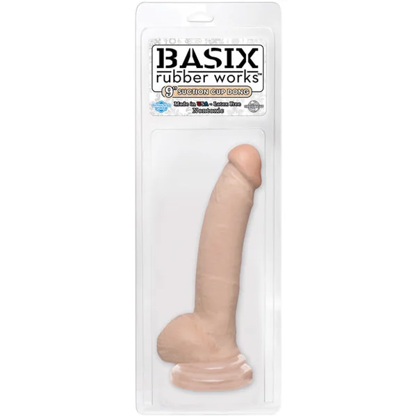 Basix Rubber Works 9" Suction Cup Dong - Flesh