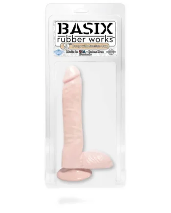 BASIX RUBBER WORKS 9IN DONG W/SUCTION CUP FLESH