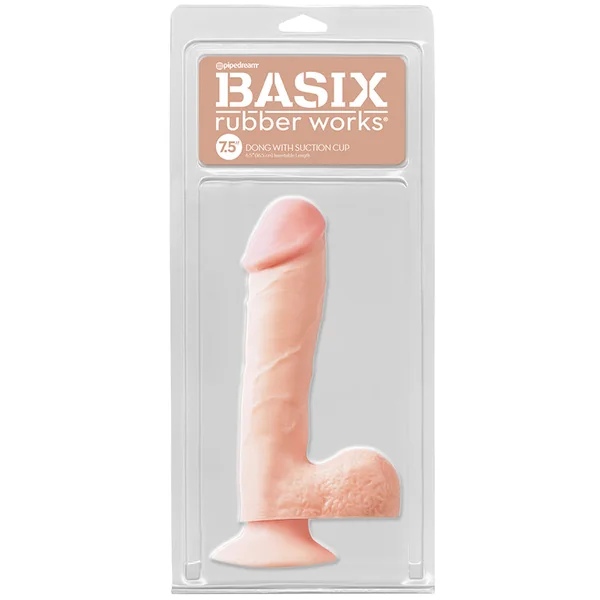 Basix Rubber Works Dong with Suction Cup - Light 7.5"