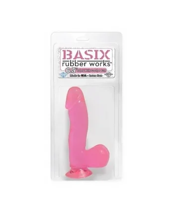 BASIX RUBBER WORKS PINK 6.5IN DONG W/SUCTION CUP