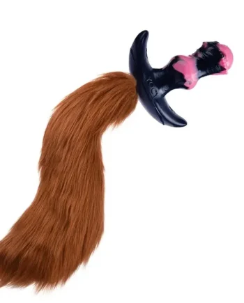 BDSM Horse Feather Silicone Fox Tail Anal Toy Monster Cosplay Butt Plug