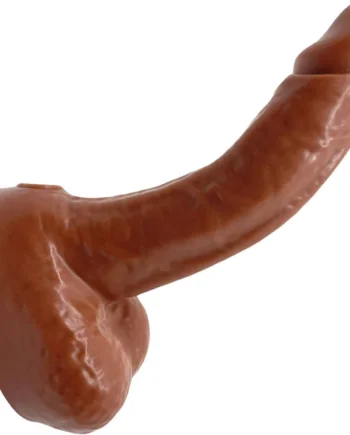 BIG Daddy Dante Large 8" Platinum Silicone Realistic Dildo With Balls By Dee's Big Daddies - Chocolate