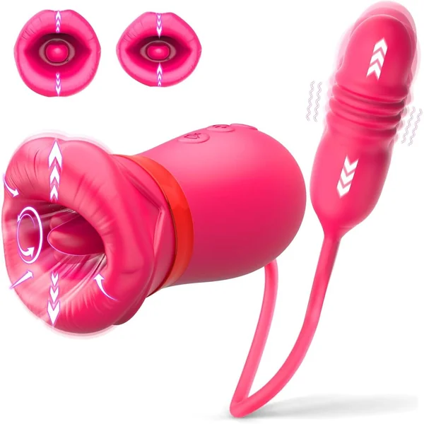 Big Mouth 5 In 1 Mouth Suction Clitoris Thrusting G-spot Vibrator