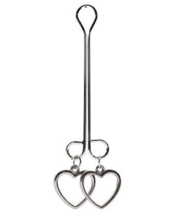 BIJOUX DE CLI DOUBLE LOOP W/ HEART CHARMS