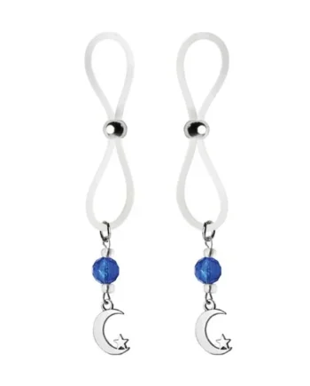 Bijoux de Nip Nipple Halos Moon & Star Charm – Blue/Clear