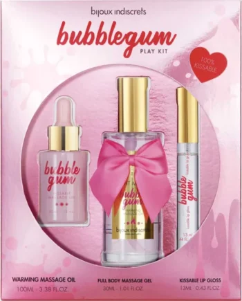 BIJOUX - INDISCRETS BUBBLEGUM PLAY KIT WITH OIL GEL & LIP GLOSS