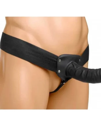 Black Penis Extension Sleeve 6 Inch Erection Assist Hollow Strap On