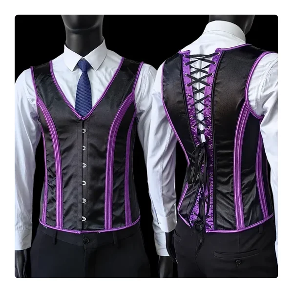 Black & Purple Men’s Corset
