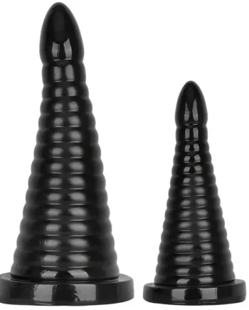 Black PVC Anal Plug Adult Male Arousal Aid For Intimate Accessory