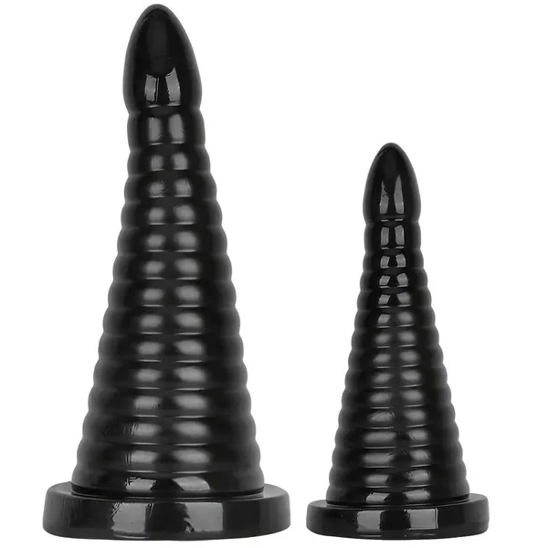 Black PVC Anal Plug Adult Male Arousal Aid For Intimate Accessory