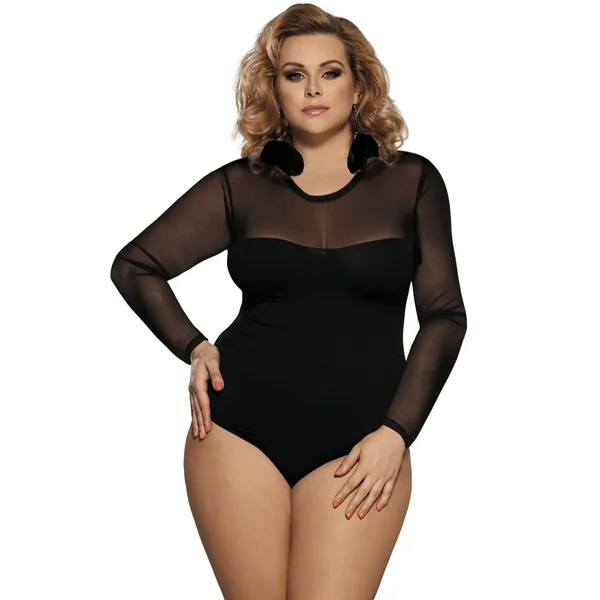 Black Sheer Long Sleeve Teddy by My Secret Drawer®