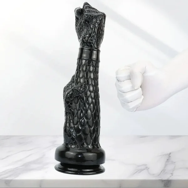 Black Silicone Arm Fantasy Fist Dildo – Expanding Stimulating Vaginal Climax Toy for Women