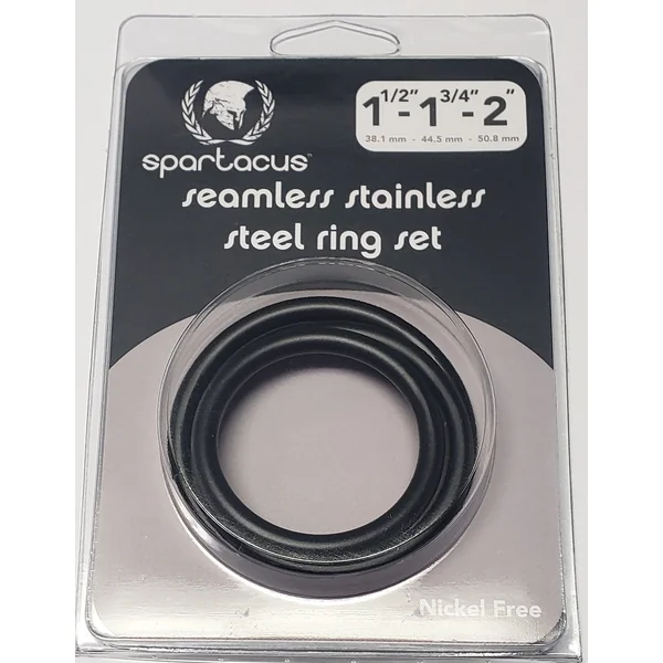 BLACK STAINLESS STEEL C-RING SET – 1.5 1.75″ 2″ “
