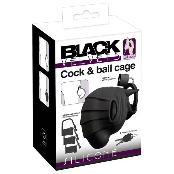 Black Velvets Chastity Cock & Ball Cage by You2Toys