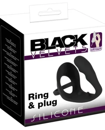 Black Velvets Cock Ring With Anal Plug by You2Toys