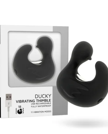 BLACK&SILVER - DUCKYMANIA RECHARGEABLE SILICONE STIMULATING DUCK THIMBLE