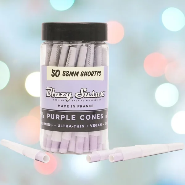Blazy Susan Purple Vegan Cones - 53mm Shortys (50 Pre-Rolled Cones)