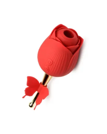 Bloomgasm Flutter Rose Sucking Rose with Butterfly Teaser - Red