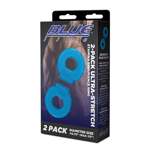 Blue Line C & B Ultra-stretch Stamina Endurance Ring - Jelly Blue Pack Of 2