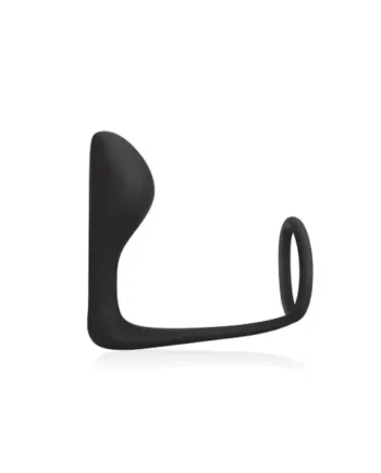 Blue Line Cock Ring With P-Spot Plug