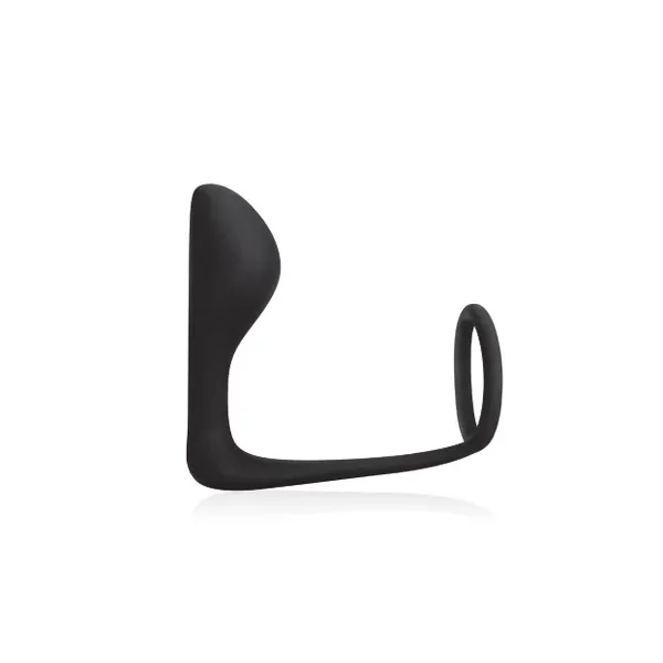 Blue Line Cock Ring With P-Spot Plug