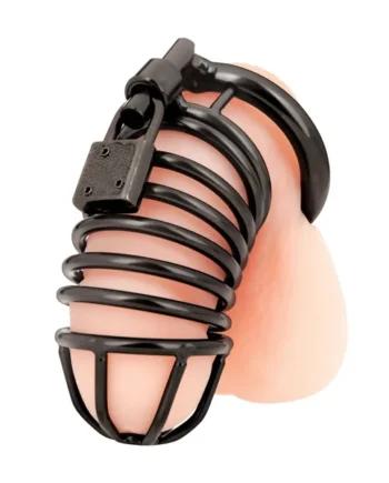 Blue Line Deluxe Chastity Cock Cage Black