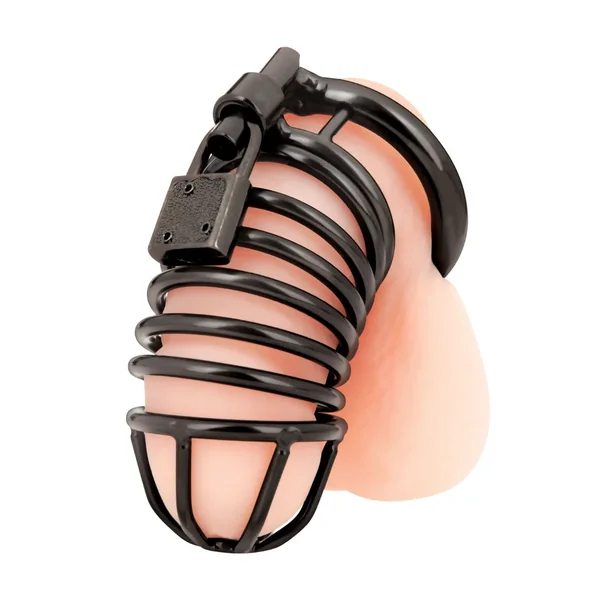 Blue Line Deluxe Chastity Cock Cage Black