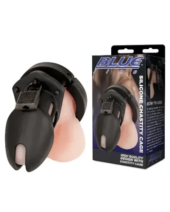 Blue Line SILICONE CHASTITY COCK CAGE – BLACK