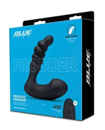 Blue Line Vibrating Prostate Prodder w/Remote – Black