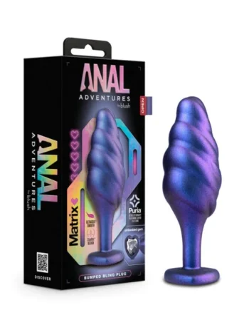 Blush Anal Adventures Matrix Bumped Bling Sapphire 4.5-Inch Anal Plug