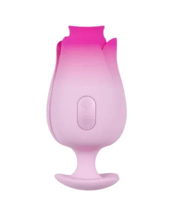 Blush Aria Tulip Trance Silicone Personal Massager with Suction Tongue Fluttering Sensations