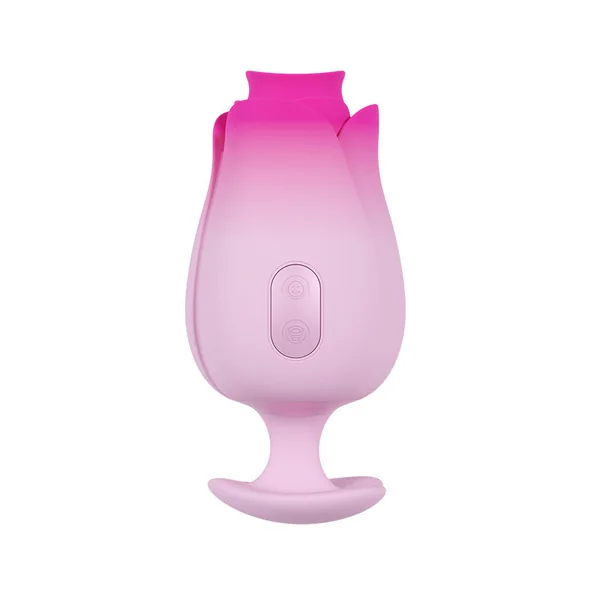 Blush Aria Tulip Trance Silicone Personal Massager with Suction Tongue Fluttering Sensations