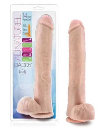 Blush Au Naturel Daddy 14″ Sensa Feel Dual Density Dildo – Vanilla