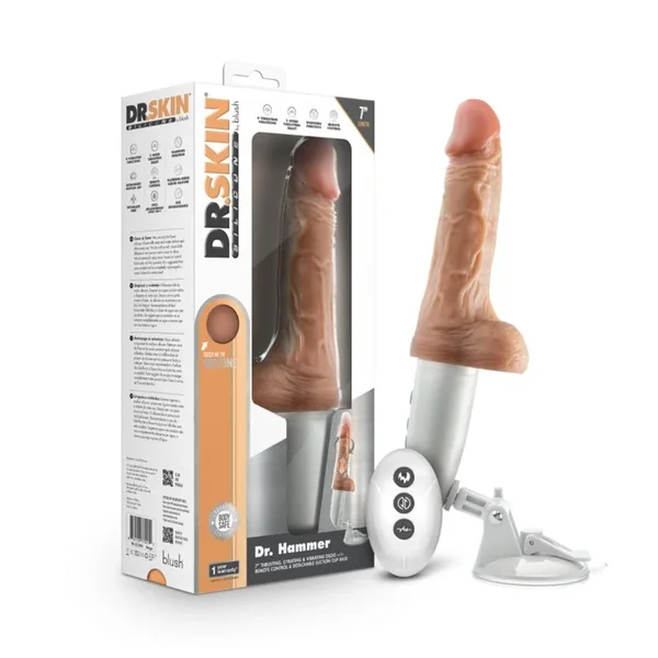 Blush Dr. Skin Dr. Hammer 7″ Thrusting Gyrating Vibrating Dildo