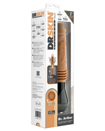 Blush Dr. Skin Silicone Dr. Arthur Large 10.5 Inch Vibrating, Gyrating And Thrusting Dildo in Tan - Made With Puria Platinum Cured Silicone