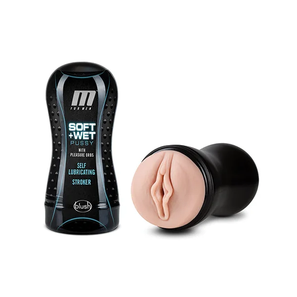 Blush M For Men Soft And Wet Pussy With Pleasure Orbs Self Lubricating Stroker - Vanilla