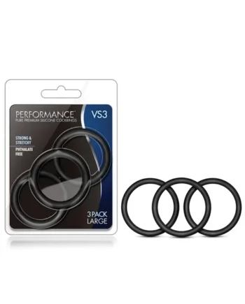 Blush Performance VS3 Pure Premium Silicone Cockrings Large – Black