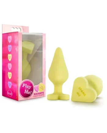 Blush Play with Me Naughty Candy Hearts ‘Spank Me’ Anal Plug Yellow
