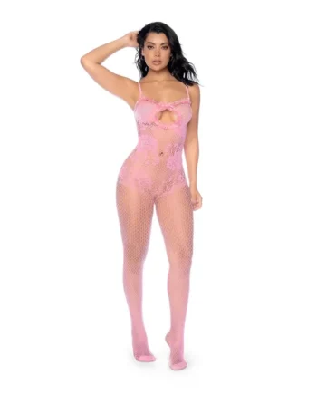 Blush Reverie Fishnet Bodystocking - Os - Bubblegum Pink